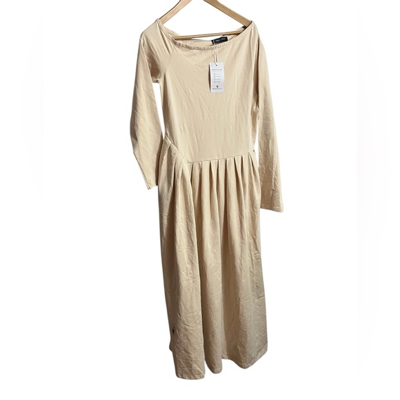 Merokeety Casual Long Sleeve Maxi Dress Pleated Waist 2026 Spring - Picture 6 of 13